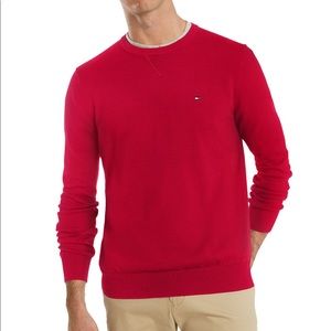 NEW-Mens Tommy Hilfiger Crew Neck Sweater (red)